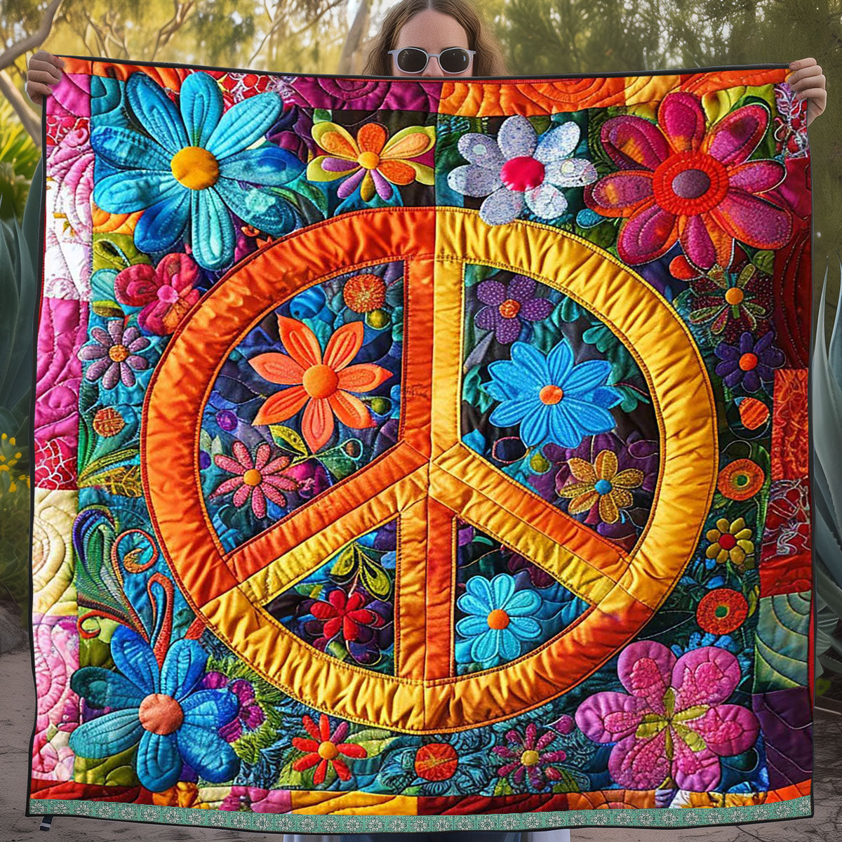 Trippy Hippie Sign WJ2009026CL Quilt