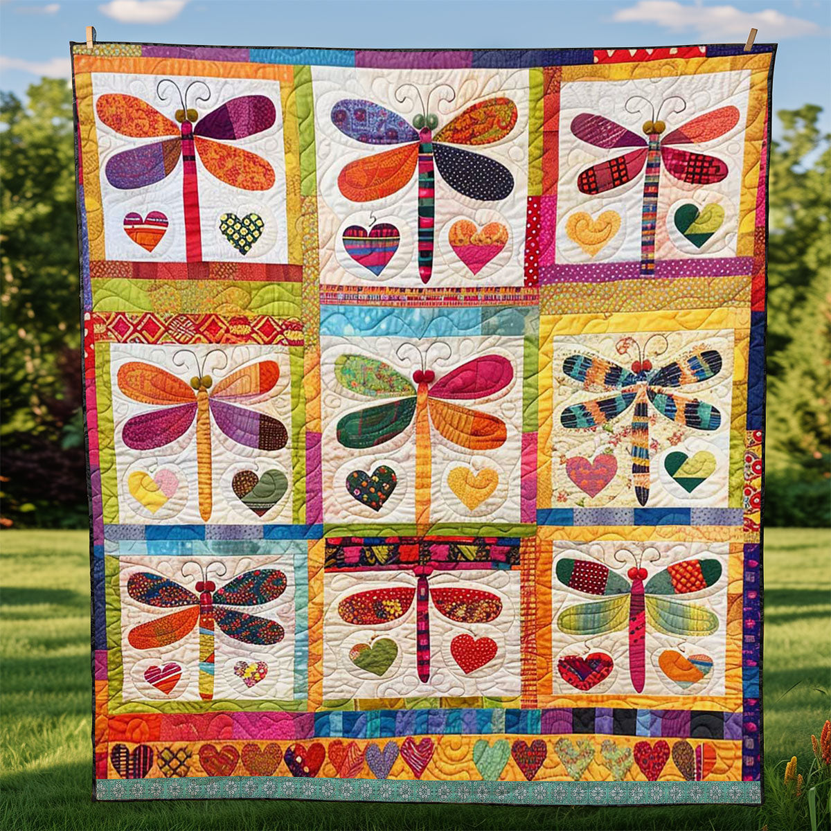 Patchwork Dragonflies WJ1309018CL Quilt