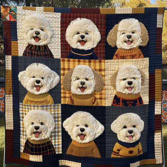 Cozy Bichon Frise Portrait WN1110027CL Quilt