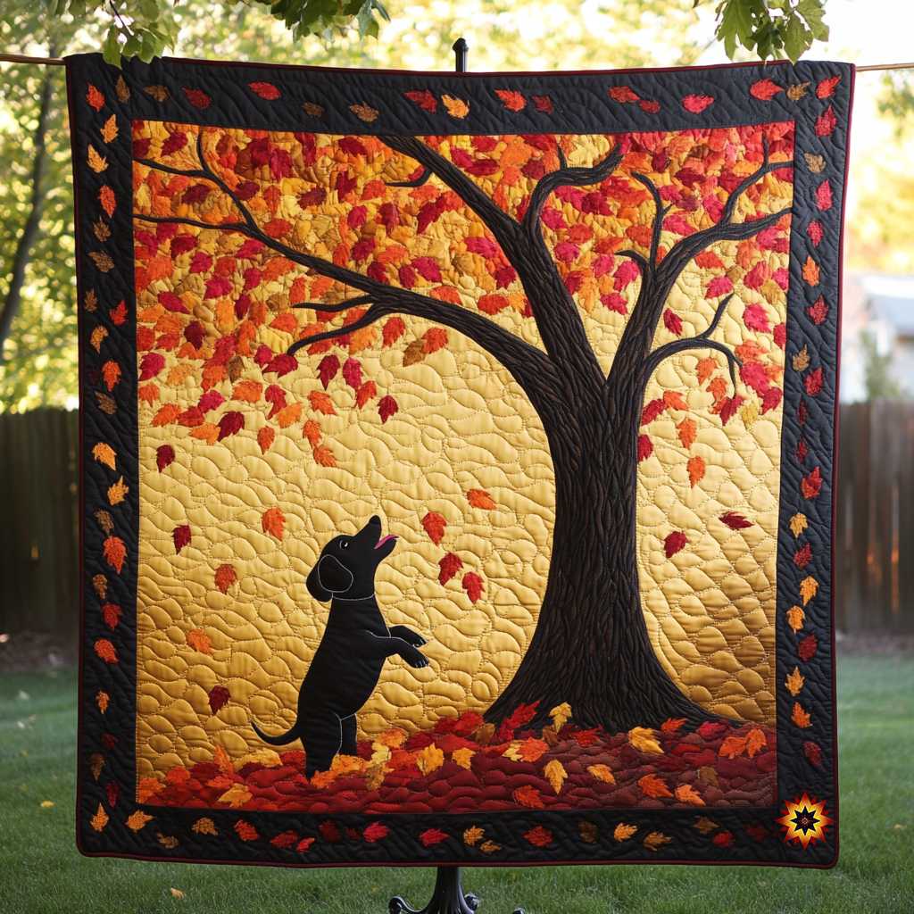 Rustling Leaves Dog WN0310036CL Quilt