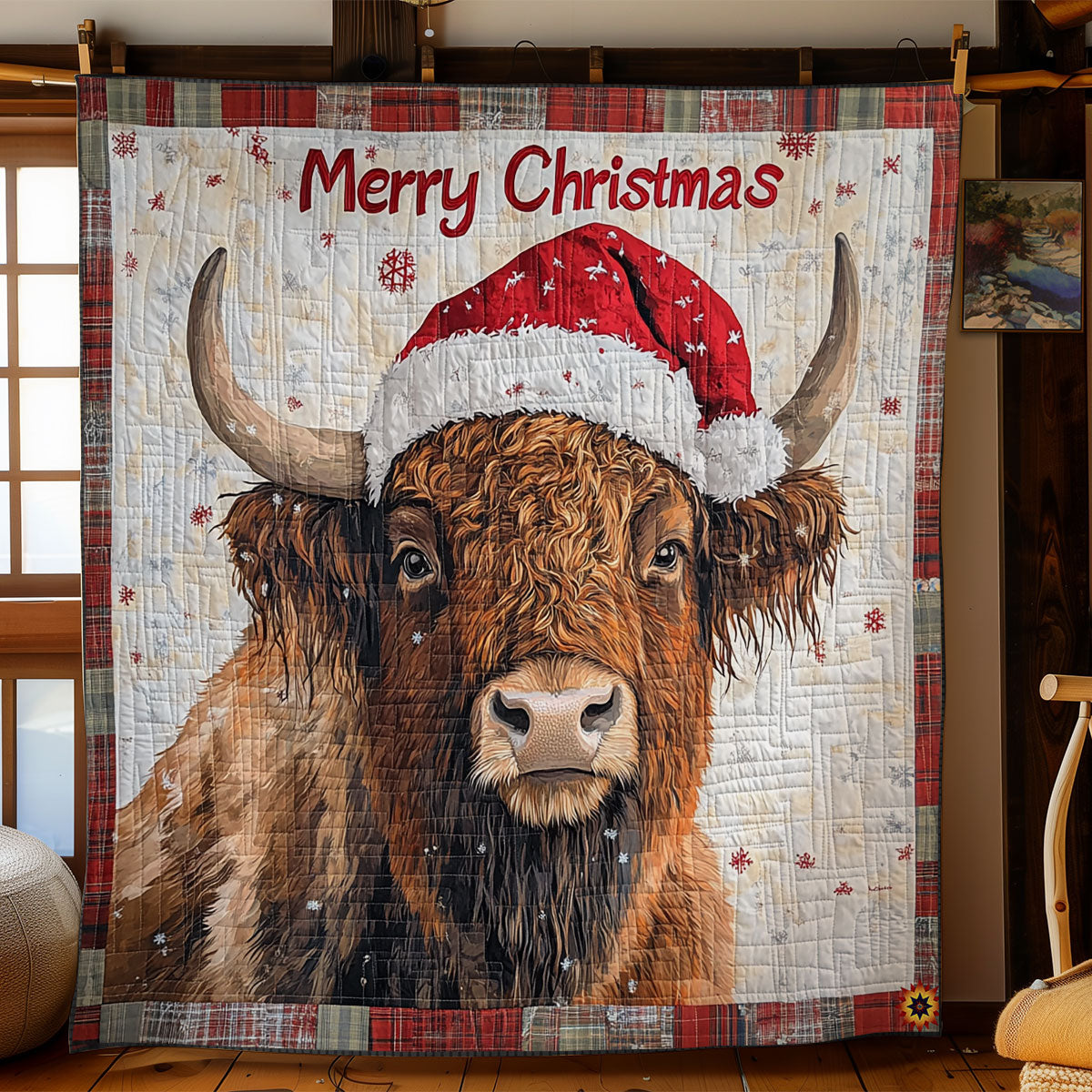 Santa Bison WY1211040CL Quilt