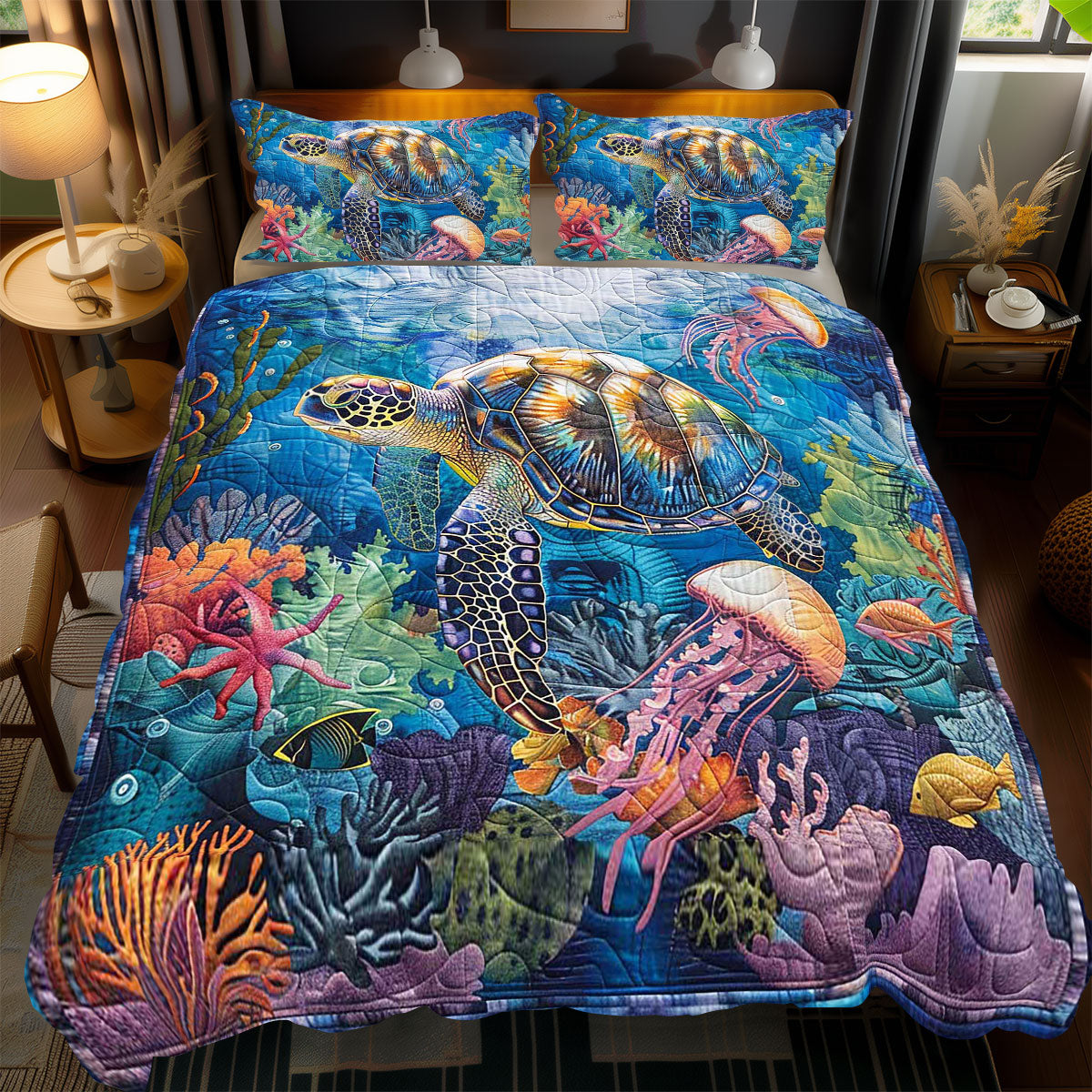 Turtle Jellyfish WP0909059CL Duvet Cover Set