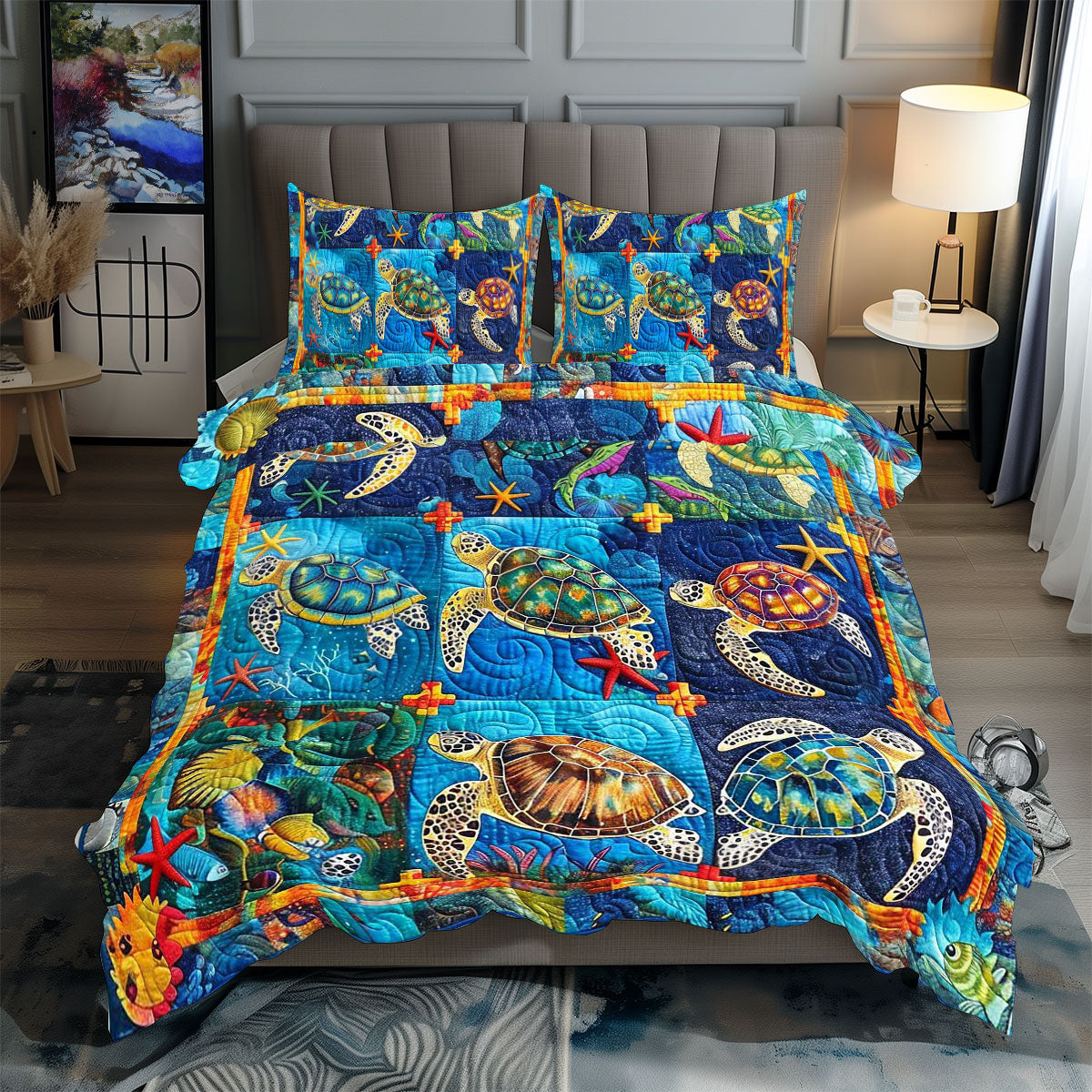 Puzzle Bright Turtle WP0409036CL Duvet Cover Set