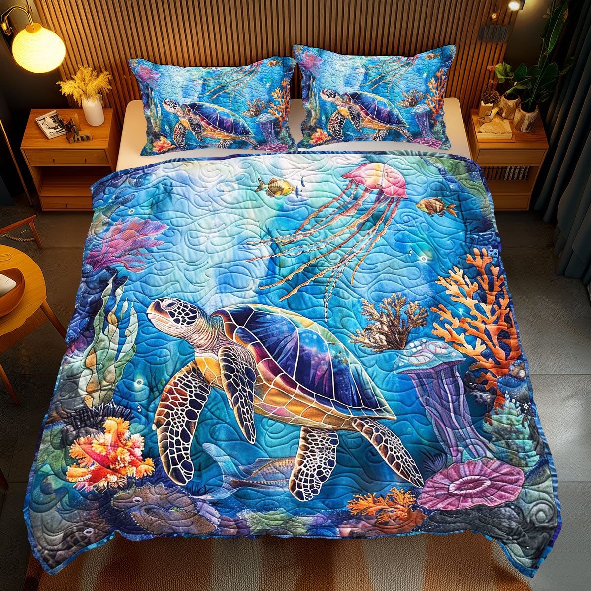 Jellyfish Turtle Coral WP0909058CL Duvet Cover Set