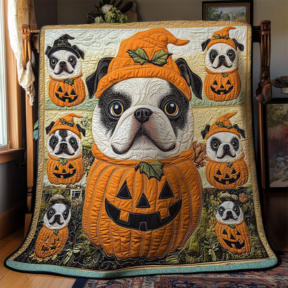 Bulldog Jack O' Lantern WN2609062CL Quilt