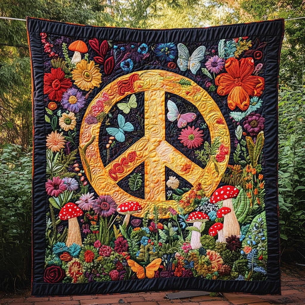 Hippie Peace WG1001021CL Quilt