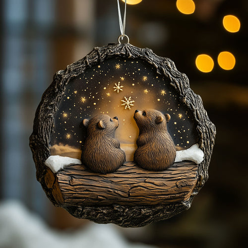 Winter Night Bear LT1710035CL Christmas Ornament