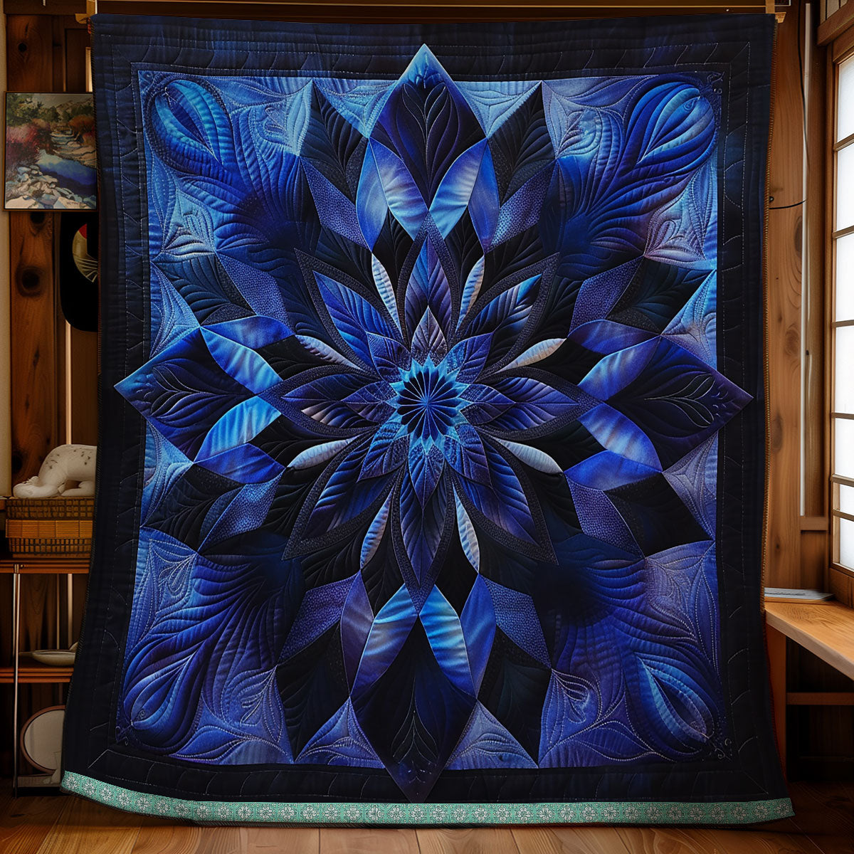 Ethereal Blue Blooms WN1309052CL Quilt