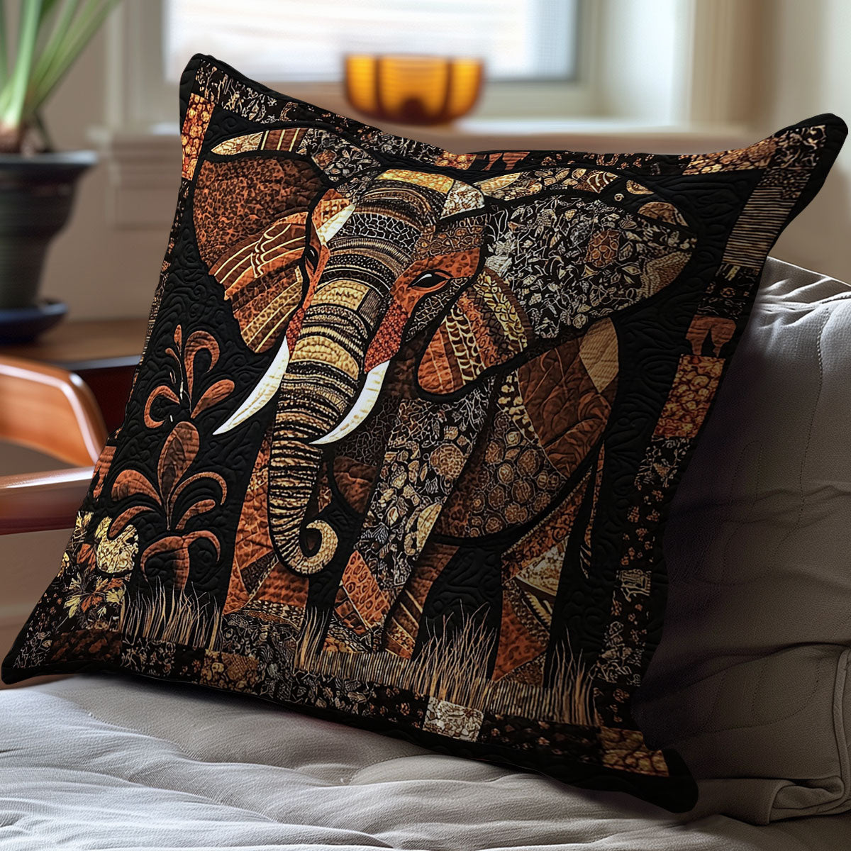 African Elephant WJ0611032CL Quilt Pillow Case