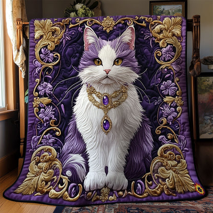 Purple Royal Cat WY1311021CL Quilt