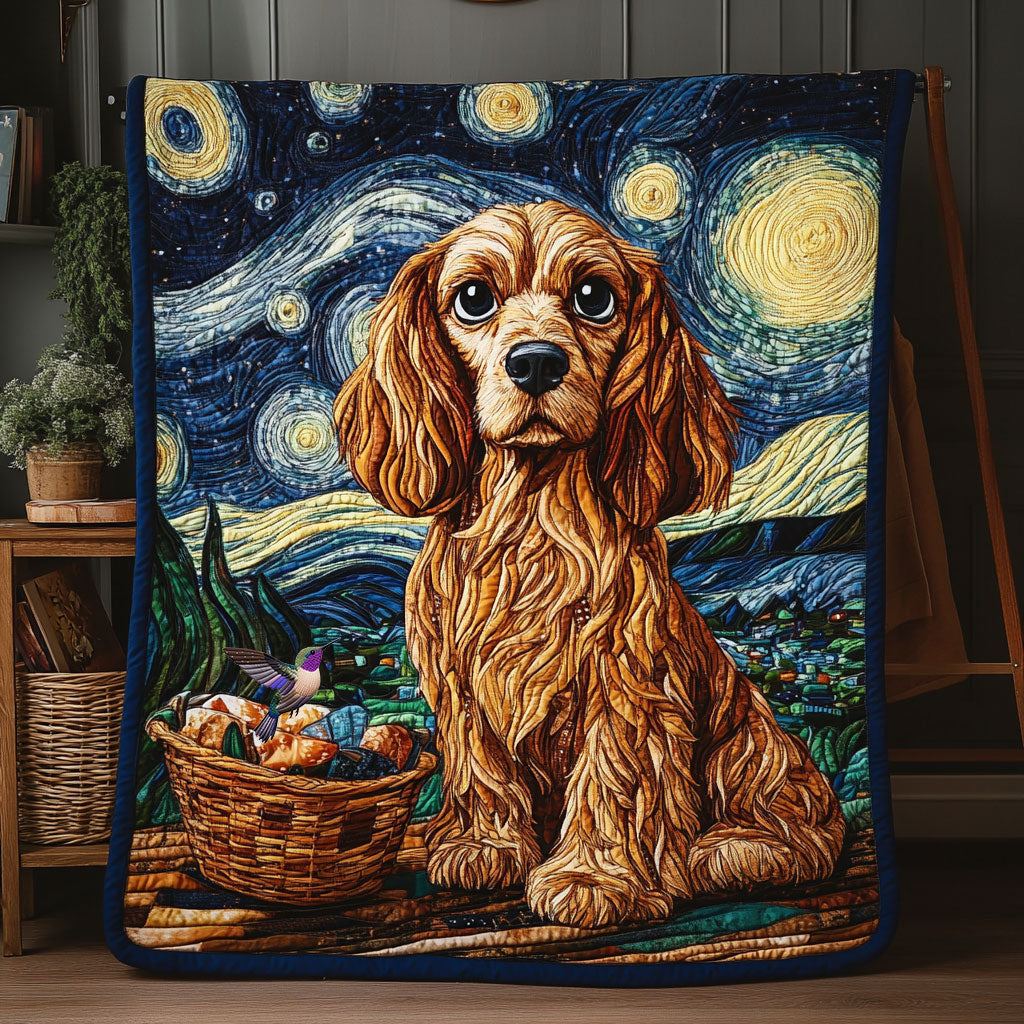 Cocker Spaniel Starry Night WX0211004CL Quilt