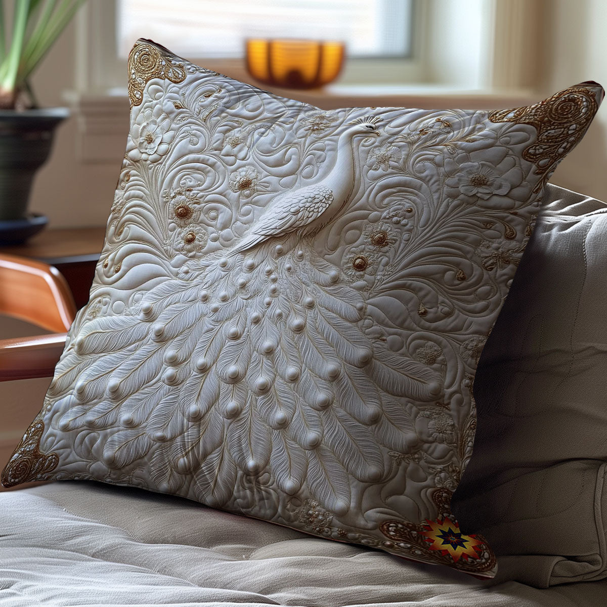 White Peacock WY1612129CL Quilt Pillow Case