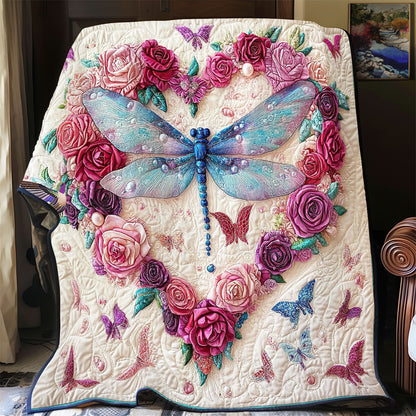 Heart Flower Dragonfly WY0912026CL Quilt