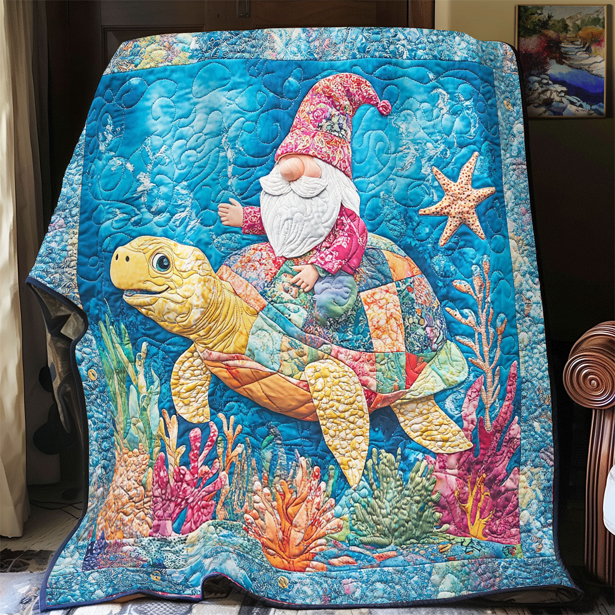 Gnome In Ocean WY0602150CL Quilt