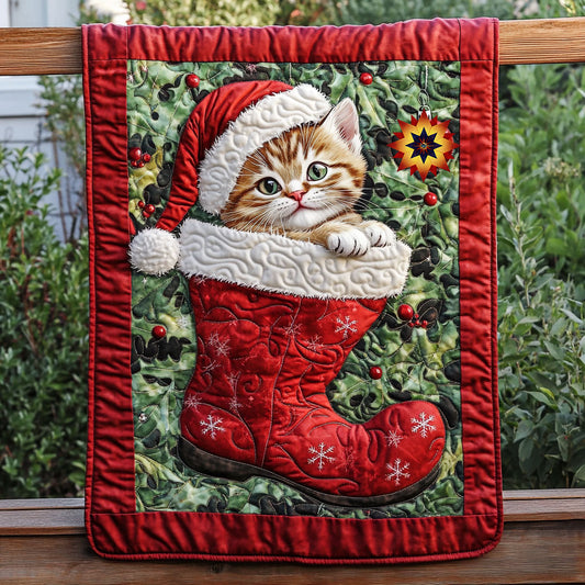 Cat in Christmas Boot WX2110007CL Quilt
