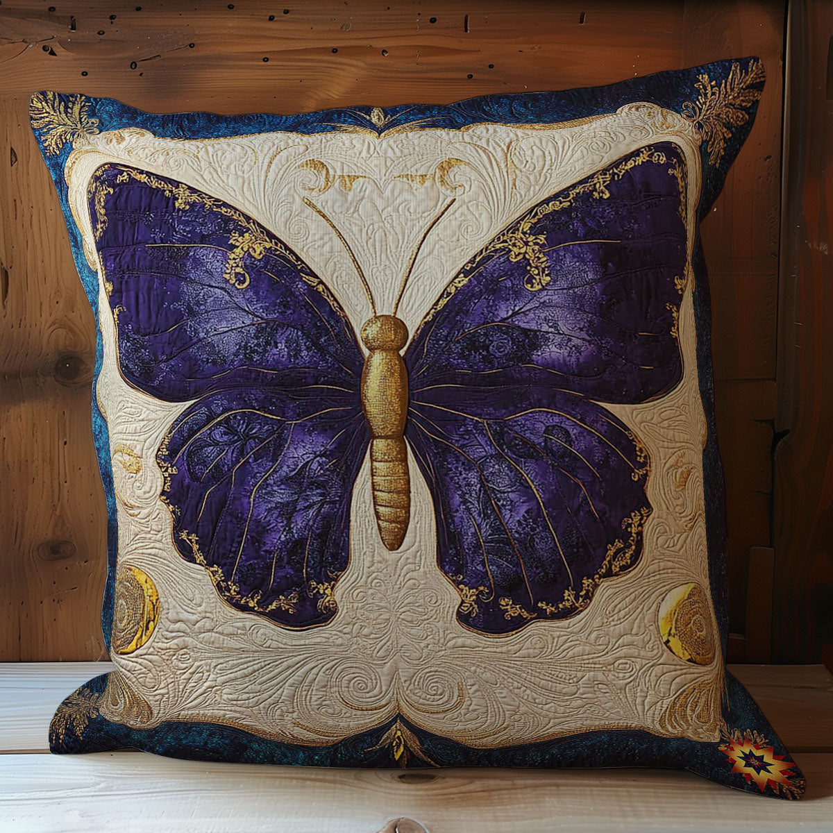 Gold Purple Butterfly WY0912093CL Quilt Pillow Case