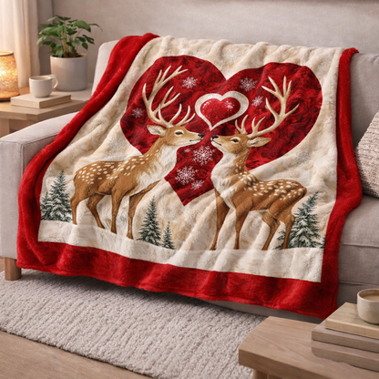Deer Love QA2101005CL Faux Fur Throw Blanket