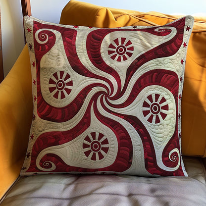 Swirly Red Star WJ2009039CL Quilt Pillow Case