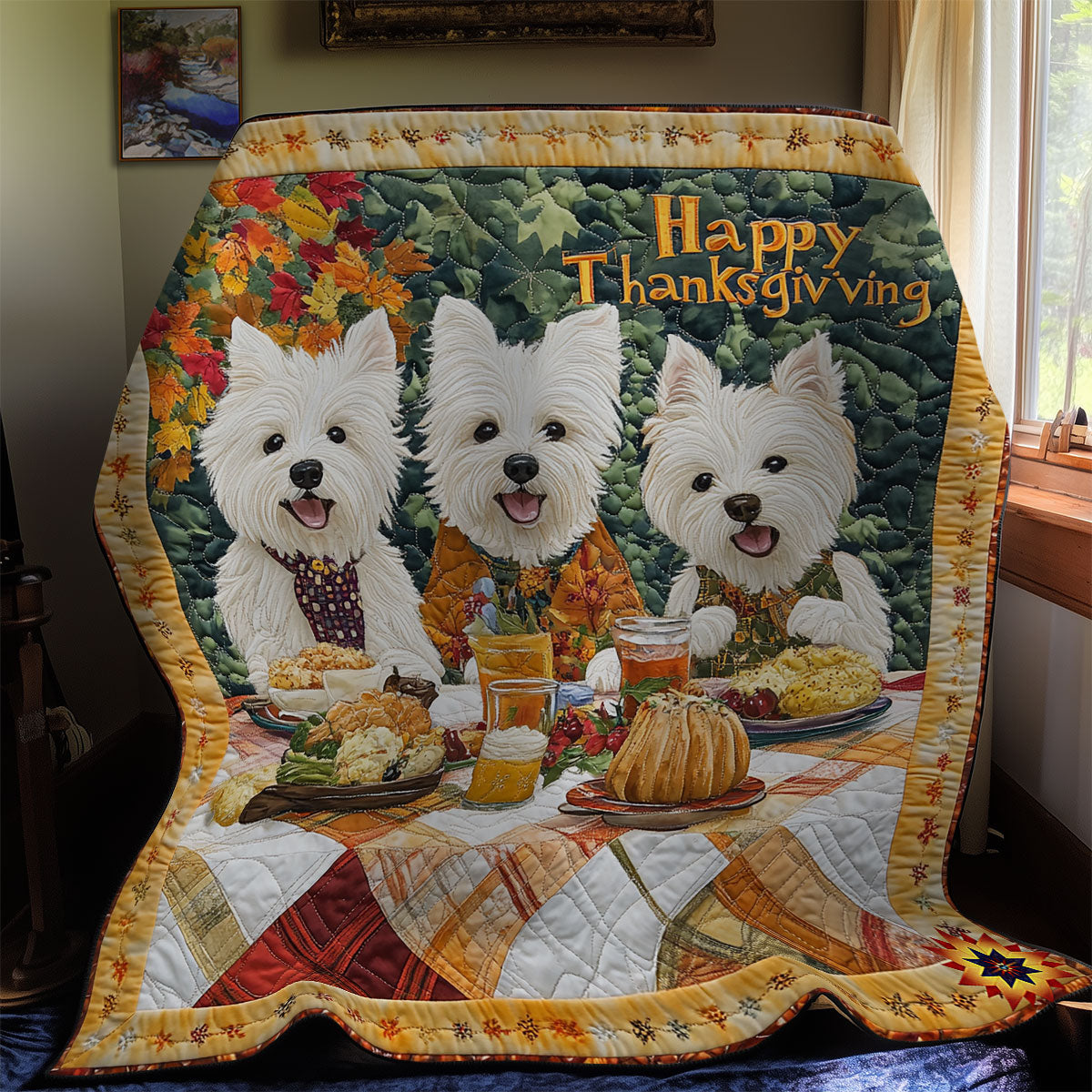 Dog Thanksgiving WY1911090CL Quilt
