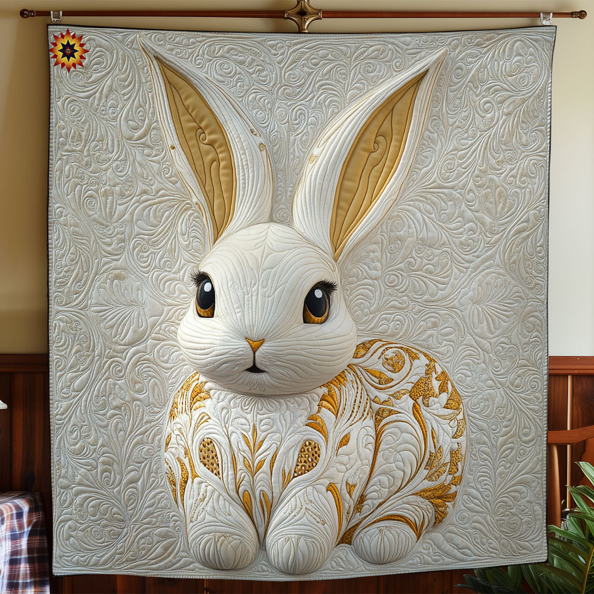 Royal White Rabbit WY2011017CL Quilt