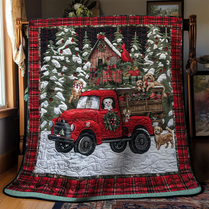 Holiday Pups On Red Truck WN1109028CL Quilt