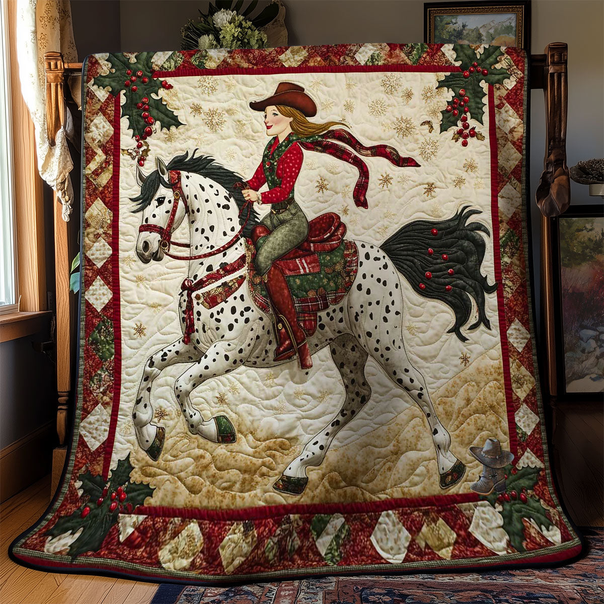 Cowgirl’s Christmas Horse WN2911037CL Quilt