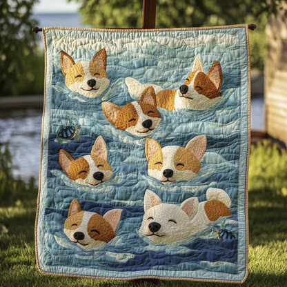 Swimming Corgi Adventure WN0310005CL Quilt