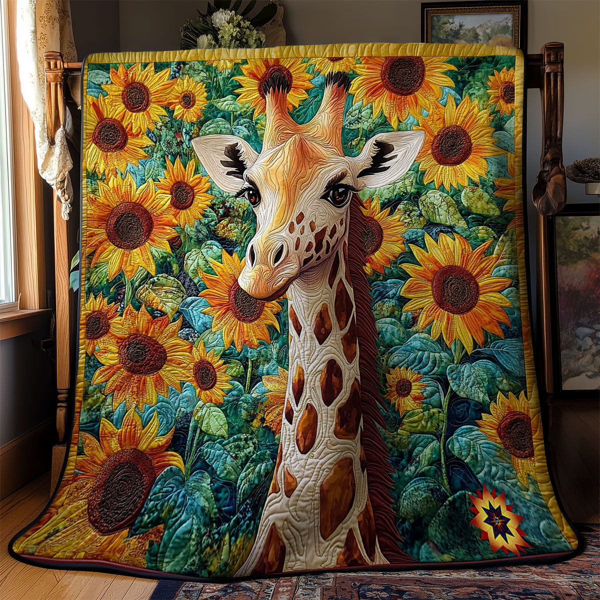 Sunflower Giraffe WY1112021CL Quilt