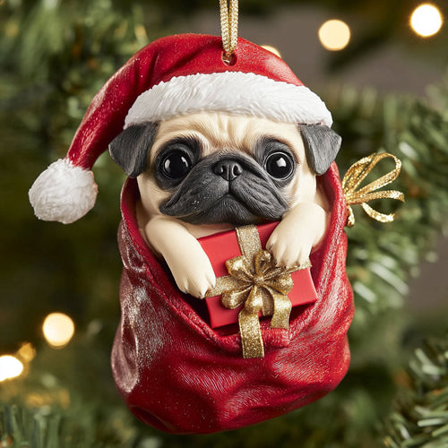 Pug Claus CP1510001CL Christmas Ornament