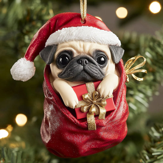 Pug Claus CP1510001CL Christmas Ornament