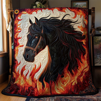 Flame Black Horse WY0312024CL Quilt