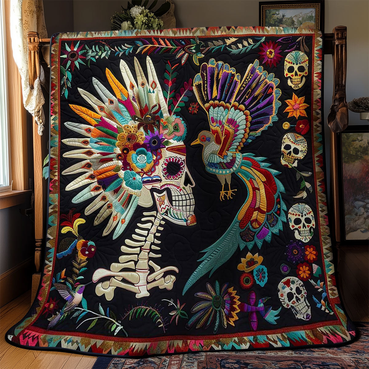 Calavera And Hummingbird Harmony WN2610020CL Quilt