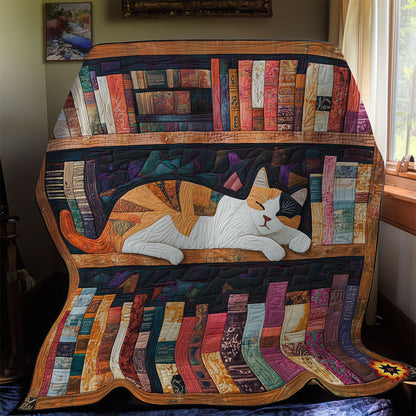 Bookshelves Sleep Cat WY1911059L Quilt