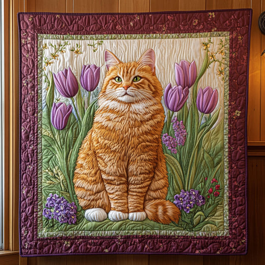Cat and Tulip CW2406005CL Quilt