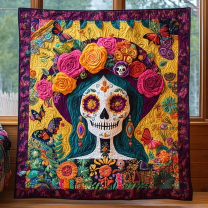 Skull In Bloom CP0508042CL Quilt
