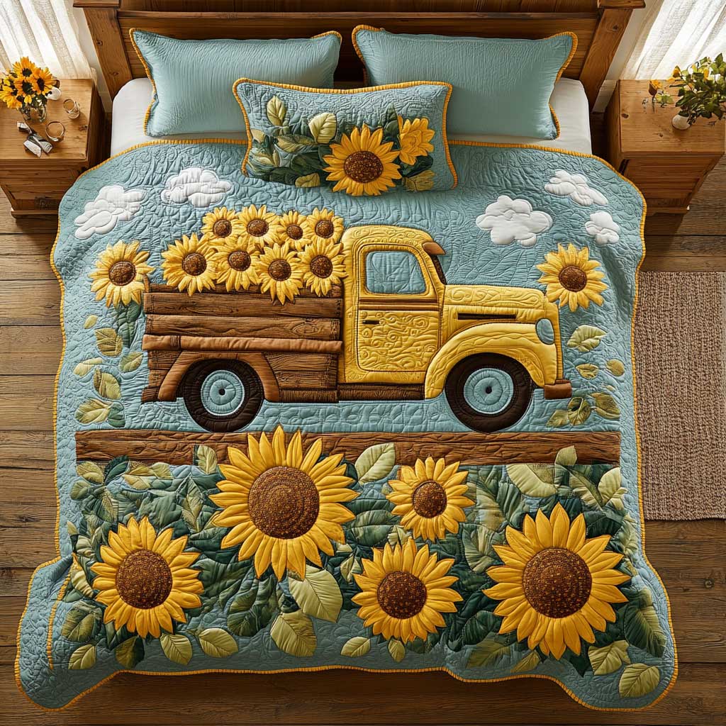 Farm Truck Sunflower WP0201018CL Duvet Cover Set