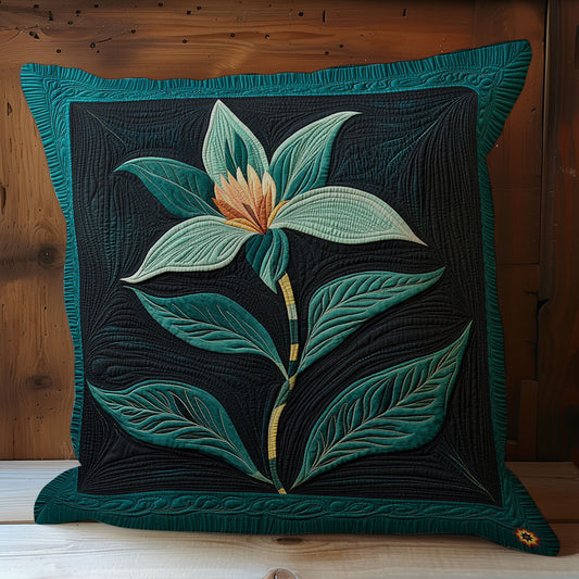 Teal Flower WY0911047CL Quilt Pillow Case