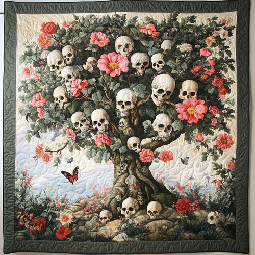 Flower Tree Skull WY3010024CL Quilt