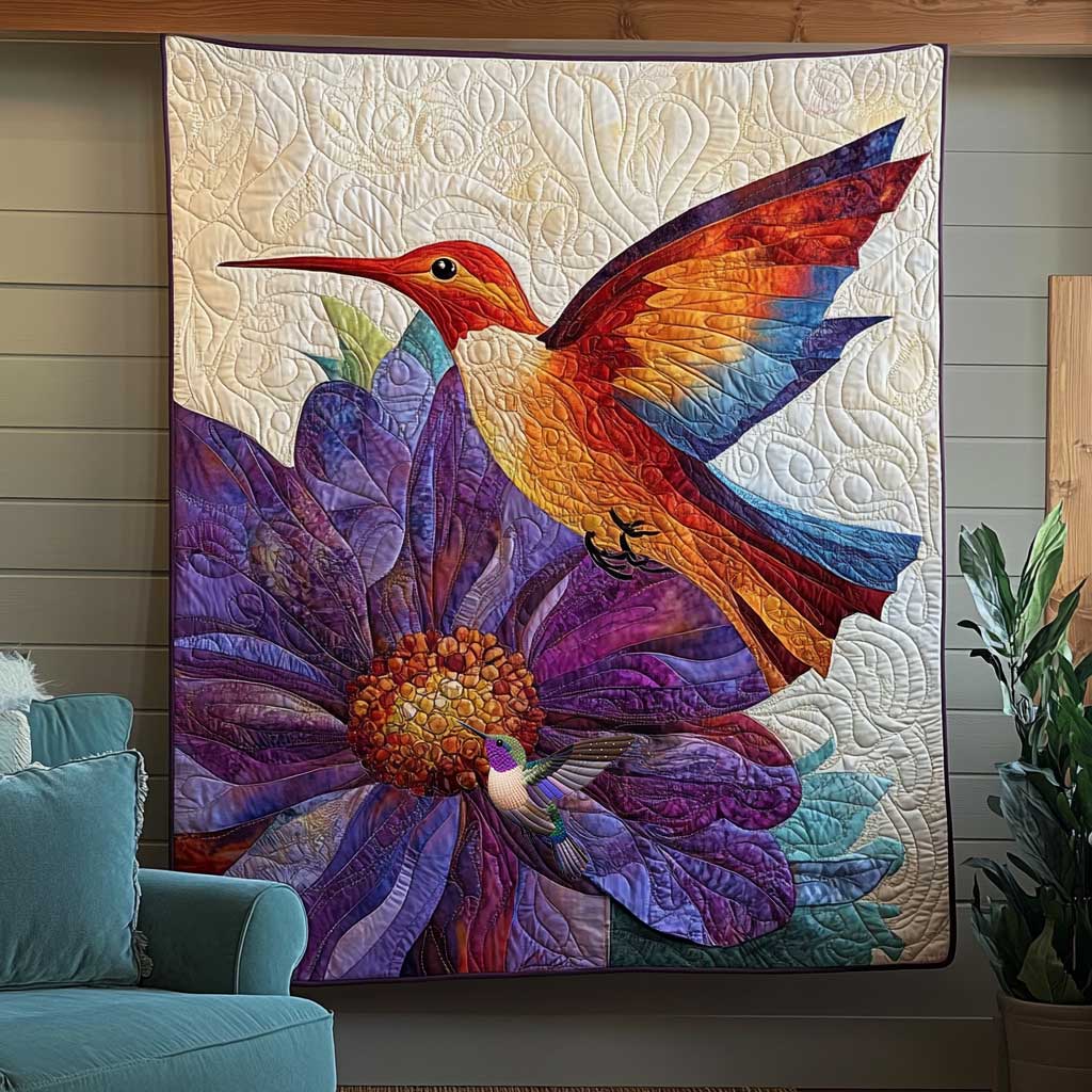 Hummingbird And Floral Dreams WN0910127CL Quilt