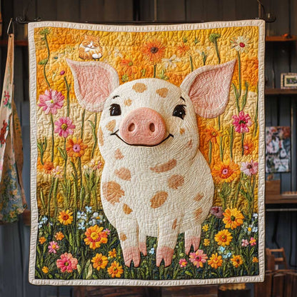 Blooming Farm Pig WP0212003CL Quilt