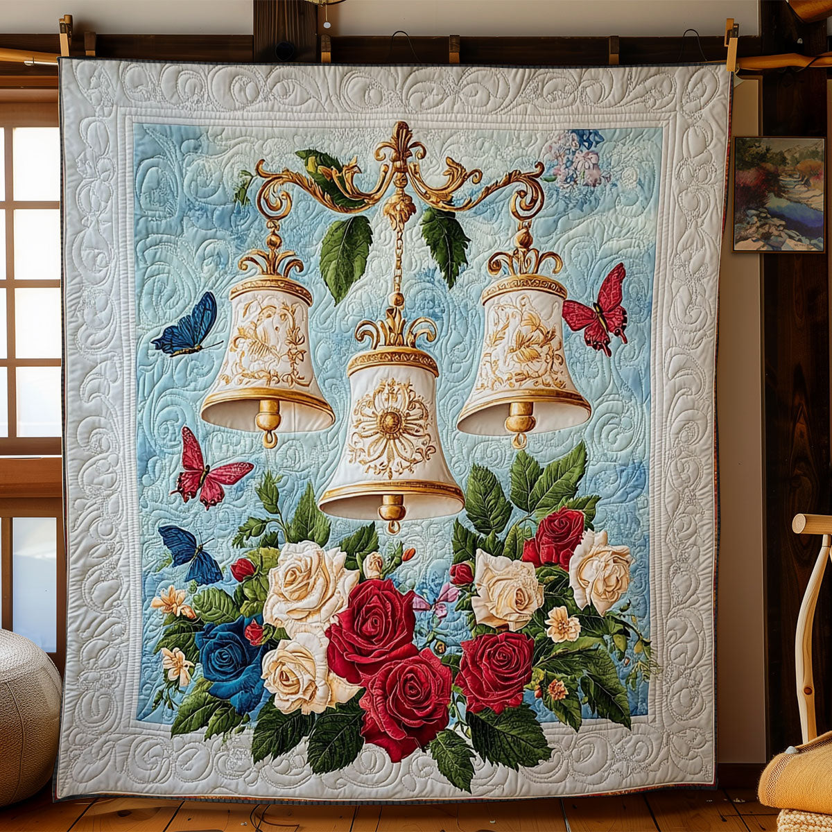 The Bell In Flower WY0202069CL Quilt