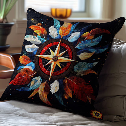 Compass Feather WY0412096CL Quilt Pillow Case