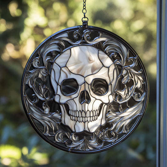 Skull Dark Soul WU2810065CL Stained Glass Suncatcher