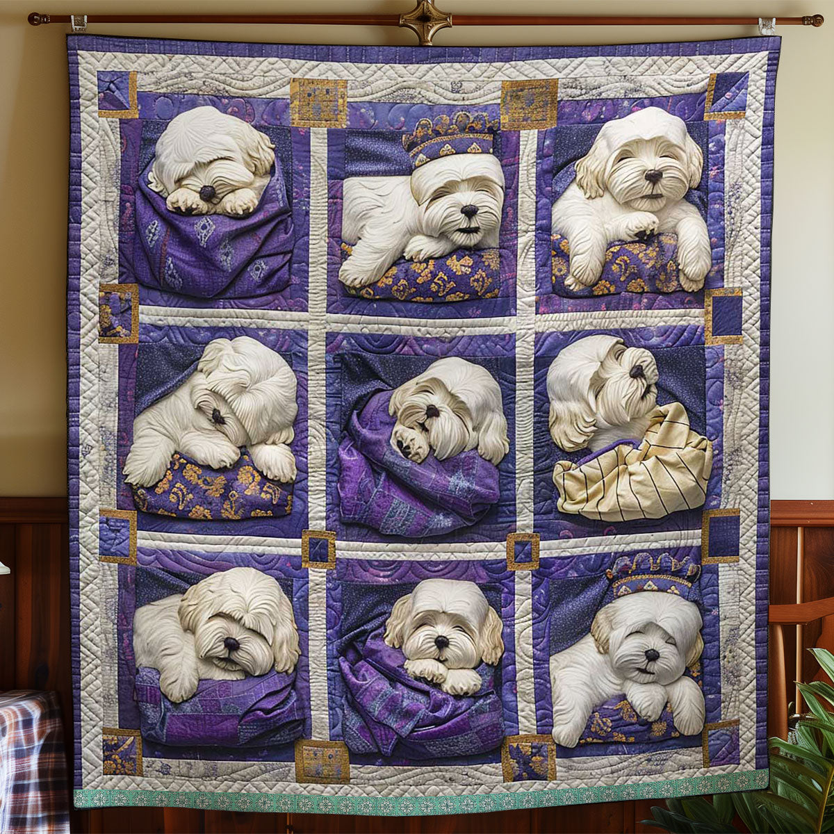 Bichon Frise Plush WN1209012CL Quilt