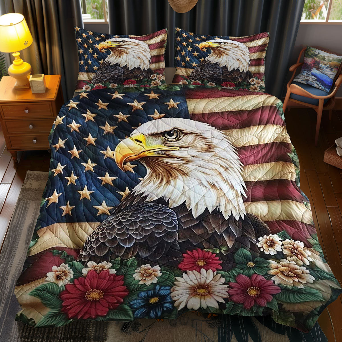 Patriotic Eagle WJ1109032CL Duvet Cover Set