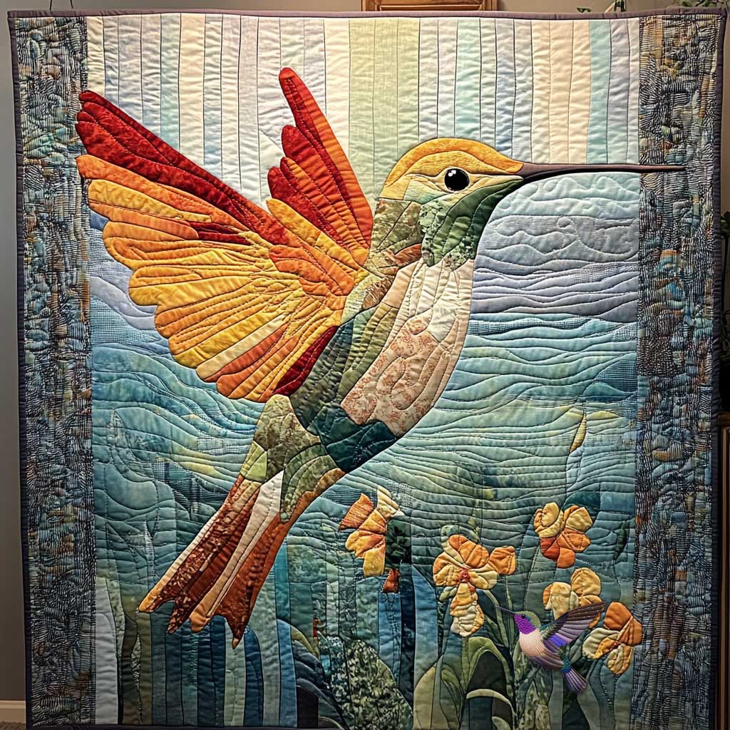 Hummingbird's Floral Glow WN0910099CL Quilt
