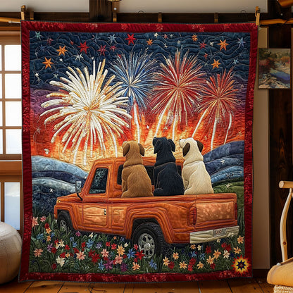 Firework Dog Family WY1312011CL Quilt