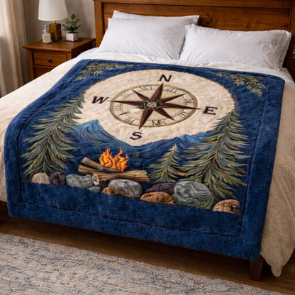 Campfire Compass KL2401002CL Faux Fur Throw Blanket