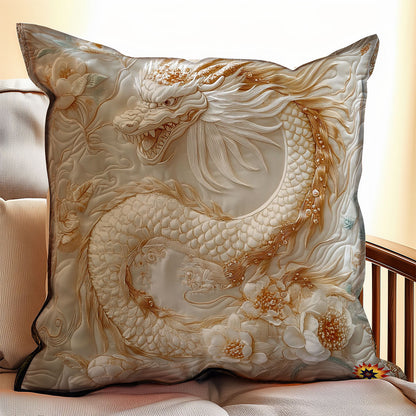 White Asian Dragon WY0612091CL Quilt Pillow Case