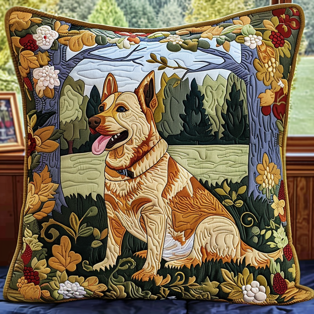 German Shepherd Gardenia WP1110024CL Quilt Pillow Case